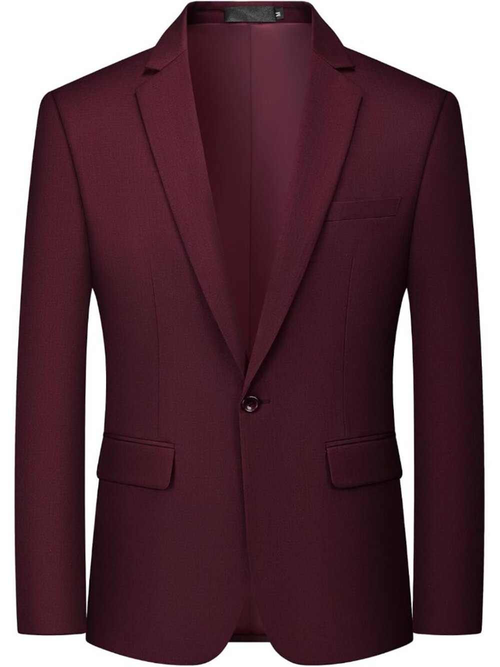 Men's One Button Suit Jacket Elegant Solid Color Blazers Slim Fit Lightweight Sp